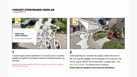 Concept storyboard voor de wervingscampagne