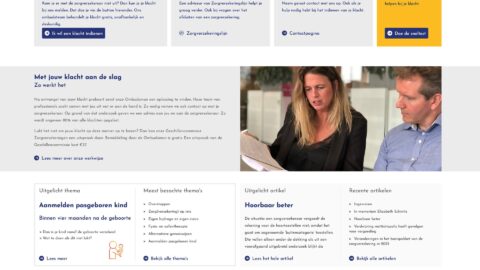 Overzicht van de nieuwe website met de nieuwe huisstijl