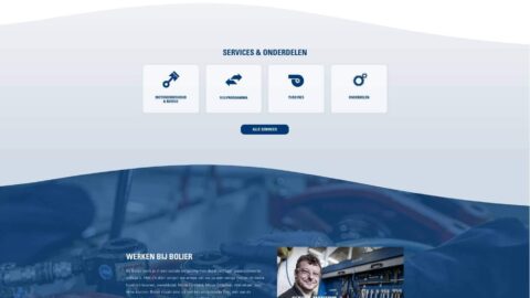 Overzicht van de vernieuwde website van Bolier