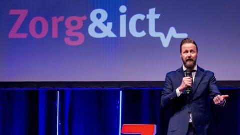 Foto van een gastspreker op de beurs