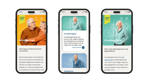 Vernieuwde mobiele website voor de woningcorporatie voor senioren - Woonzorg Nederland