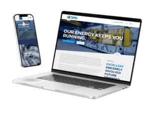Website mockup with the sites of Topec international and Man Rollo